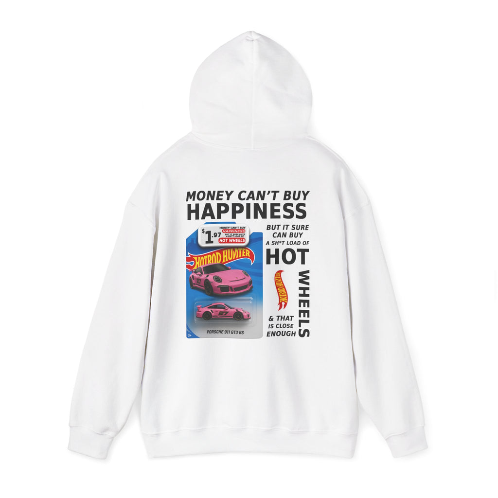 Money Can't Buy Happiness Adult Hoodie | White