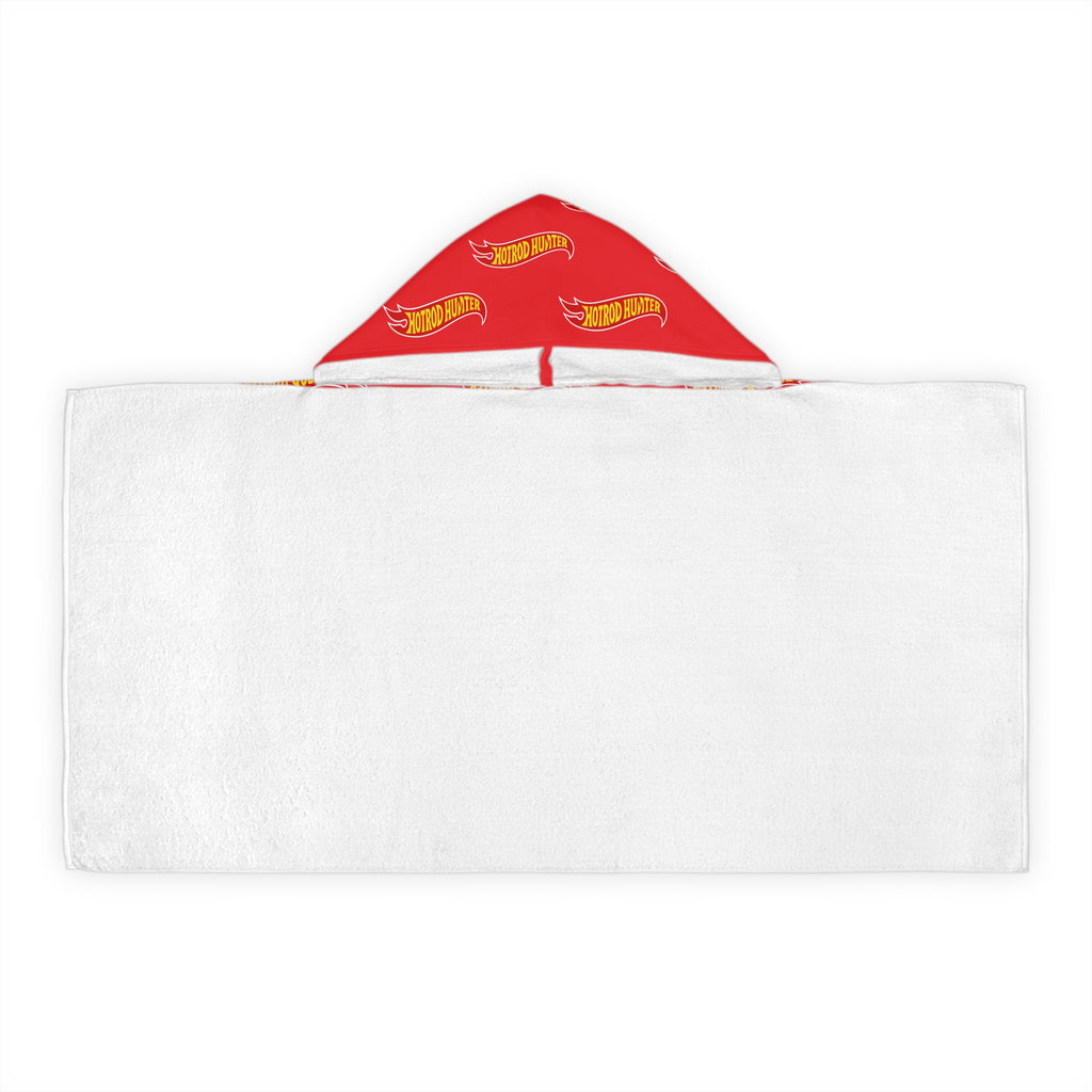 Hotrod Hunter Towel | Kids Swim Beach Towel with Hood | Red