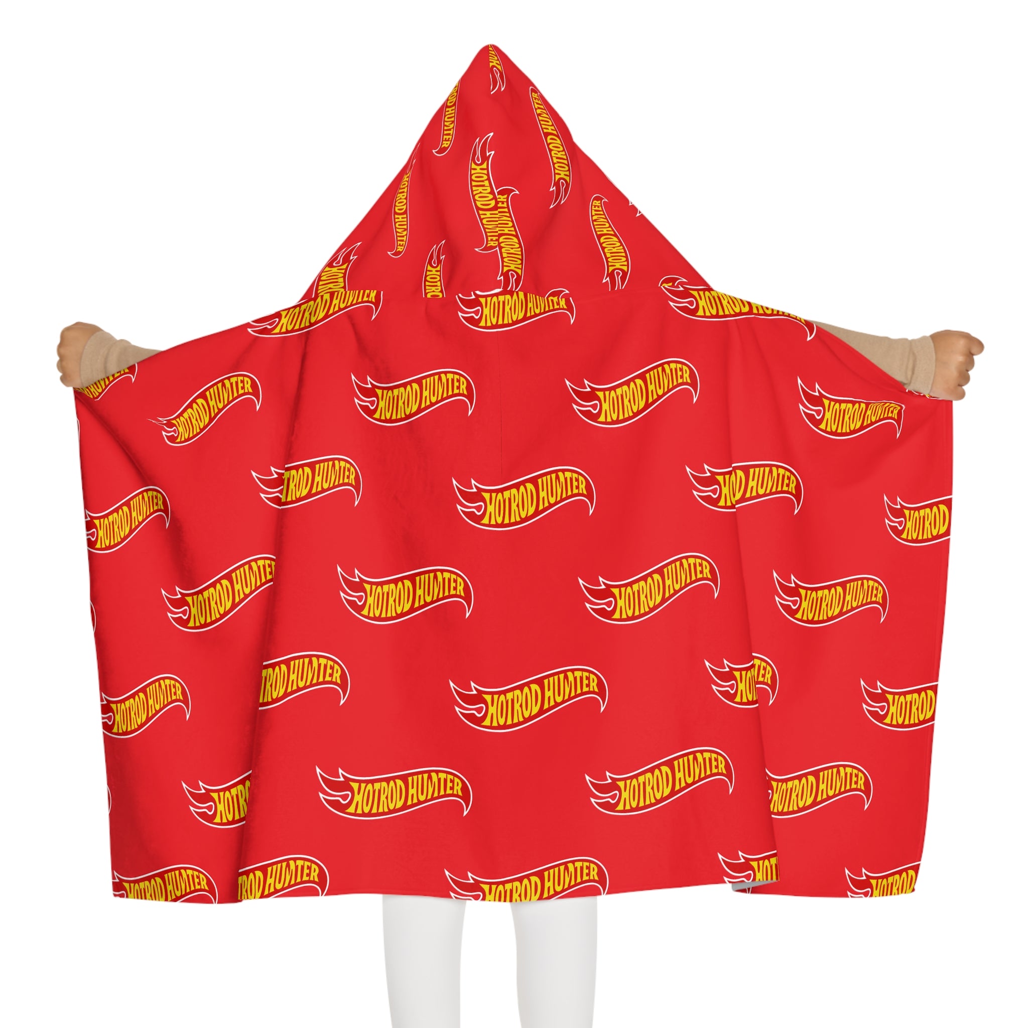 Hotrod Hunter Towel | Kids Swim Beach Towel with Hood | Red