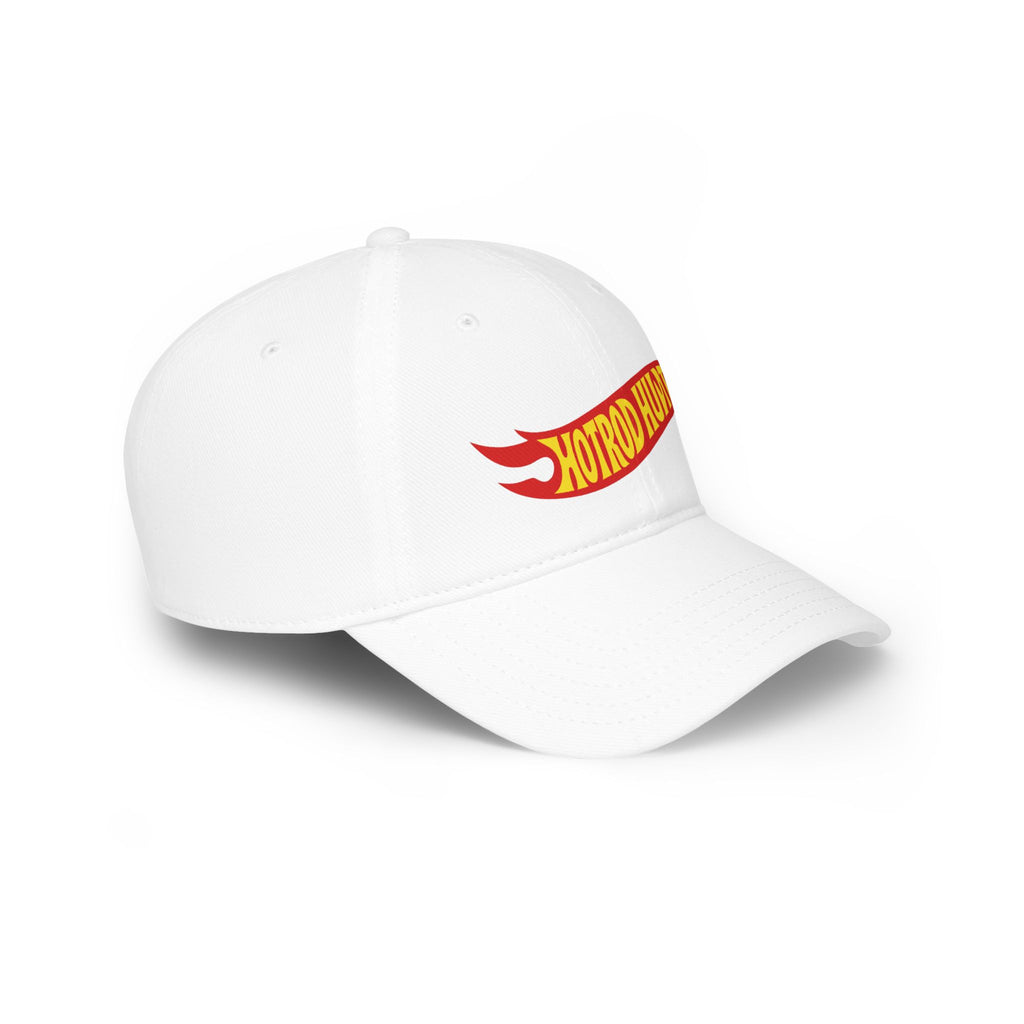 Hotrod Hunter Flame Logo Baseball Cap | White
