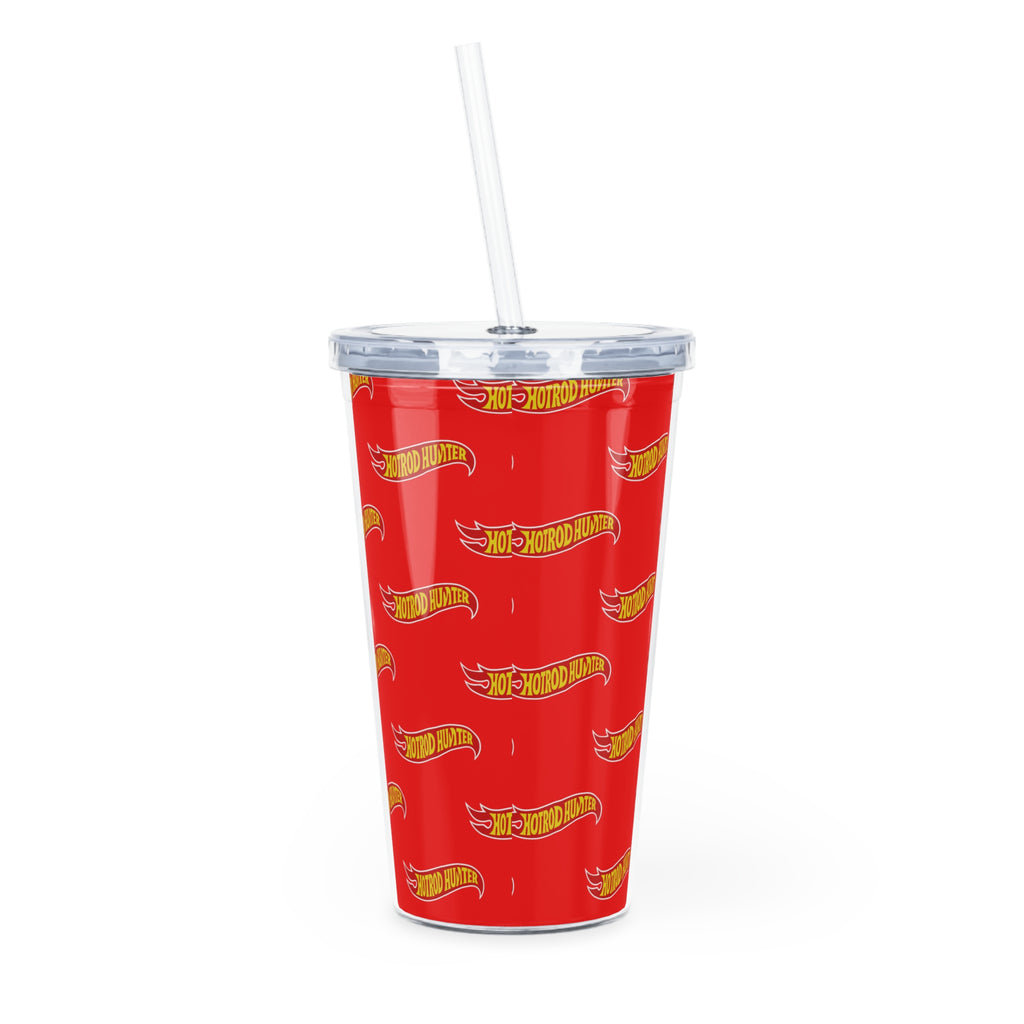 Hot Rod Hunter Plastic Tumbler with Straw