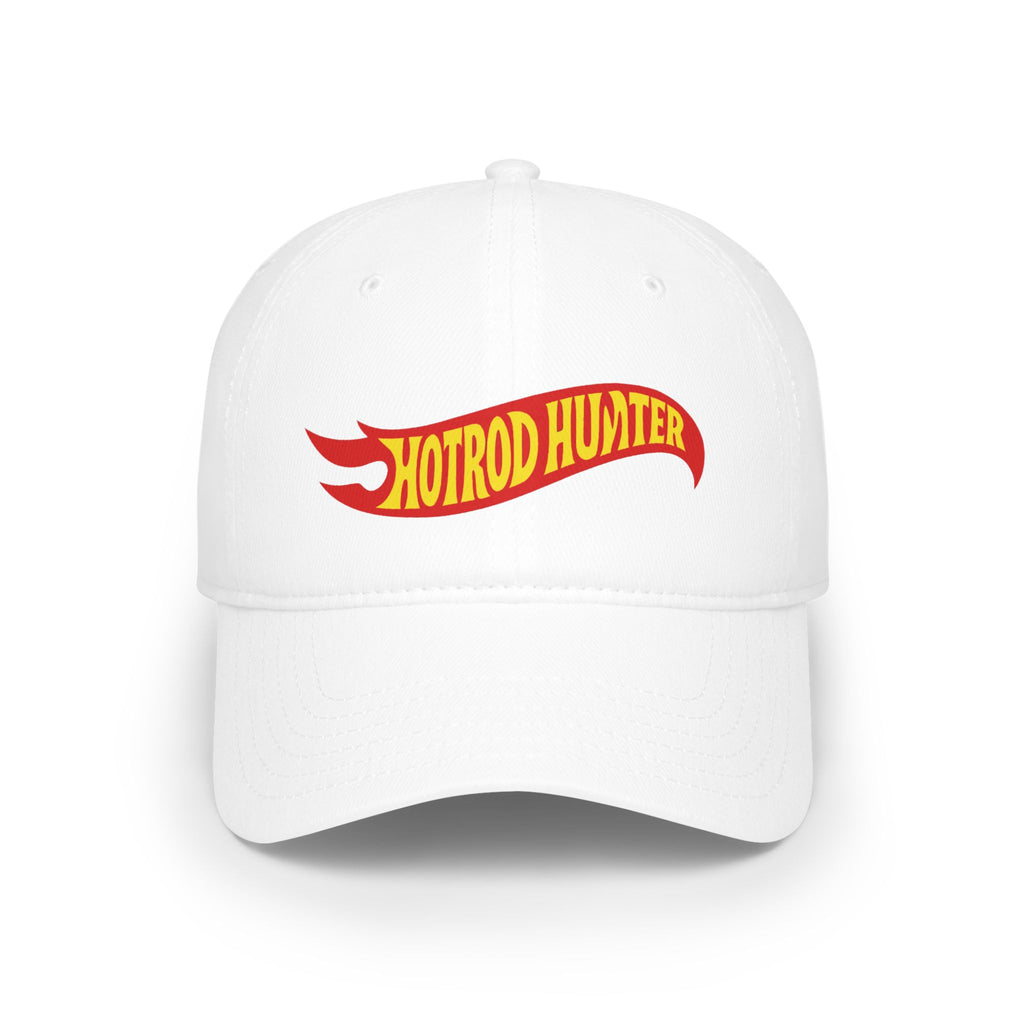 Hotrod Hunter Flame Logo Baseball Cap | White