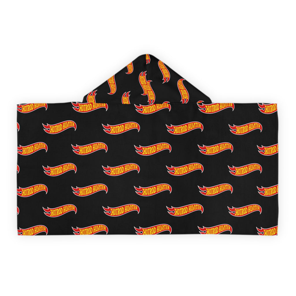 Hotrod Hunter Towel | Kids Swim Beach Towel with Hood | Black