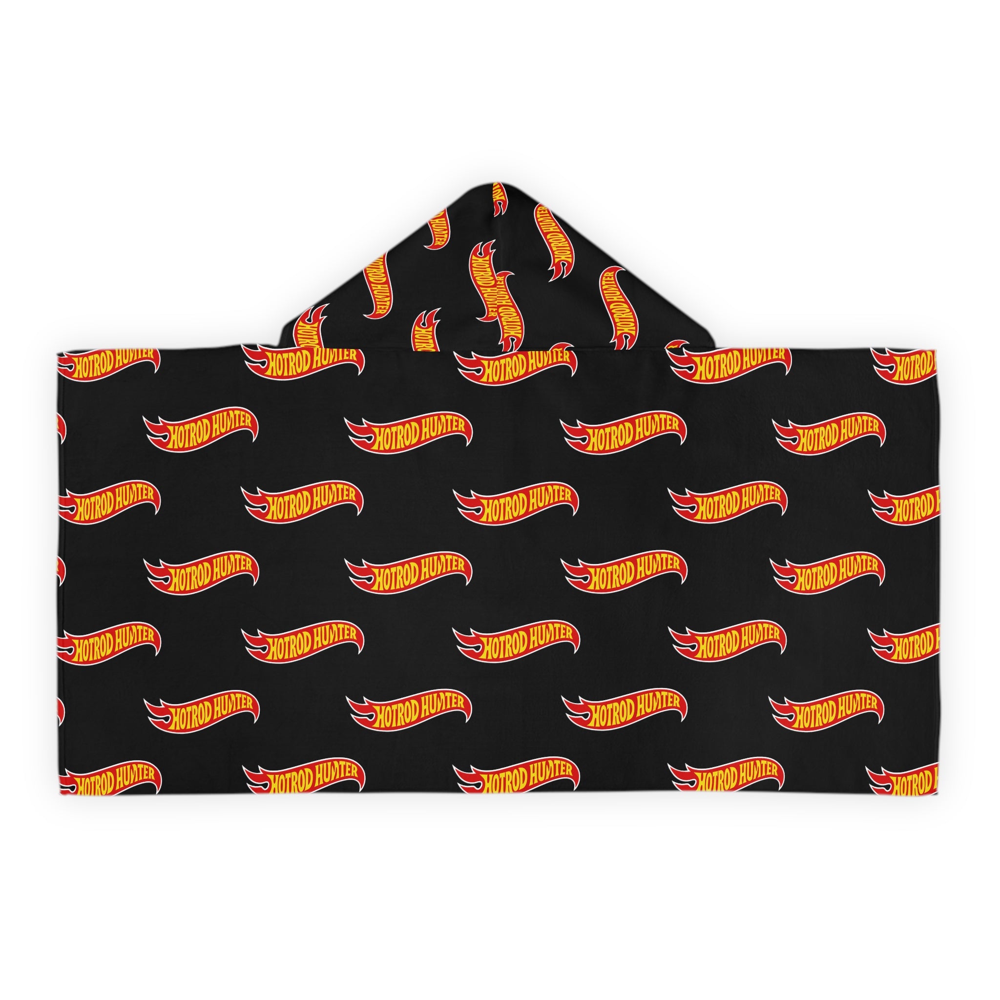 Hotrod Hunter Towel | Kids Swim Beach Towel with Hood | Black