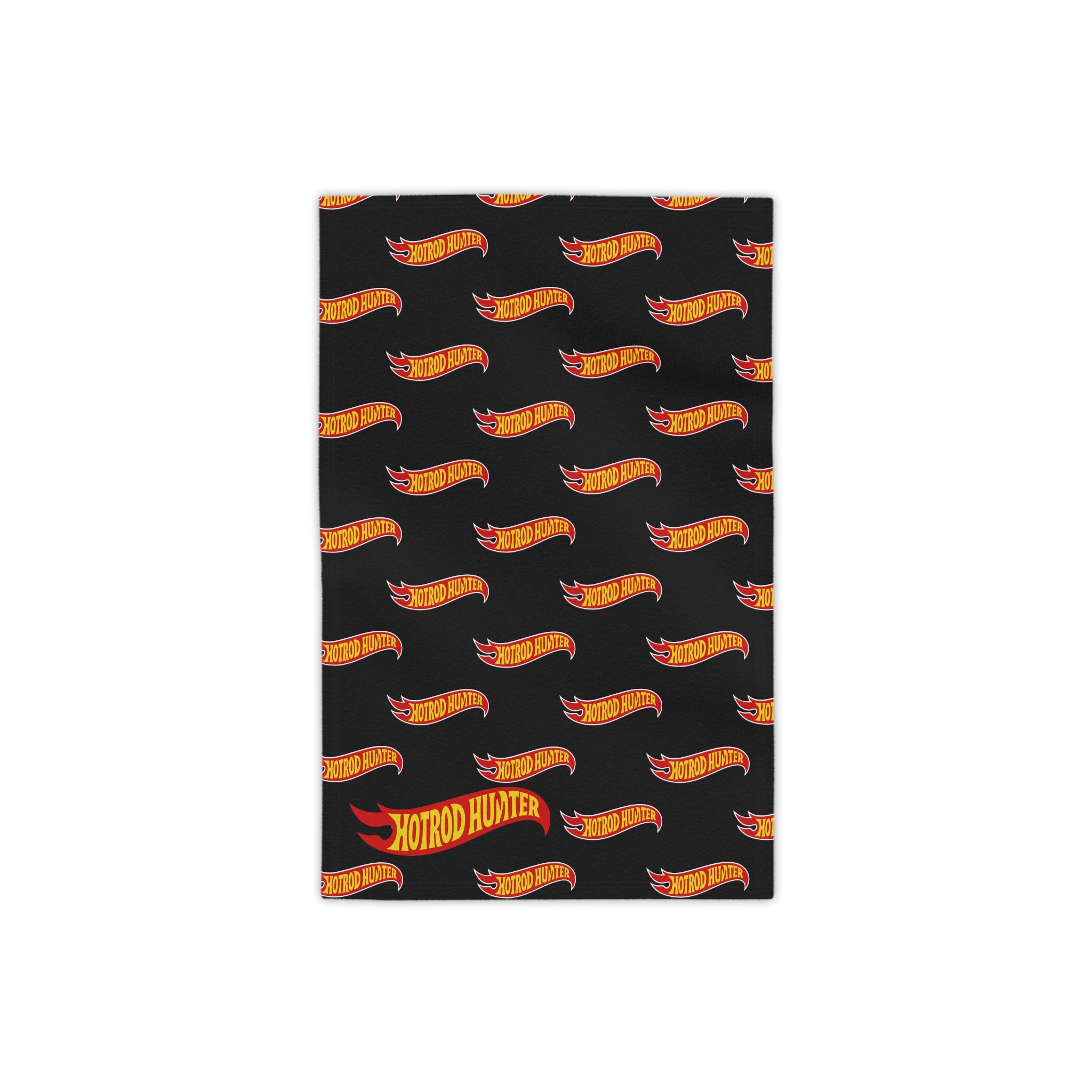 Hotrod Hunter Flame Beach Towel | Black