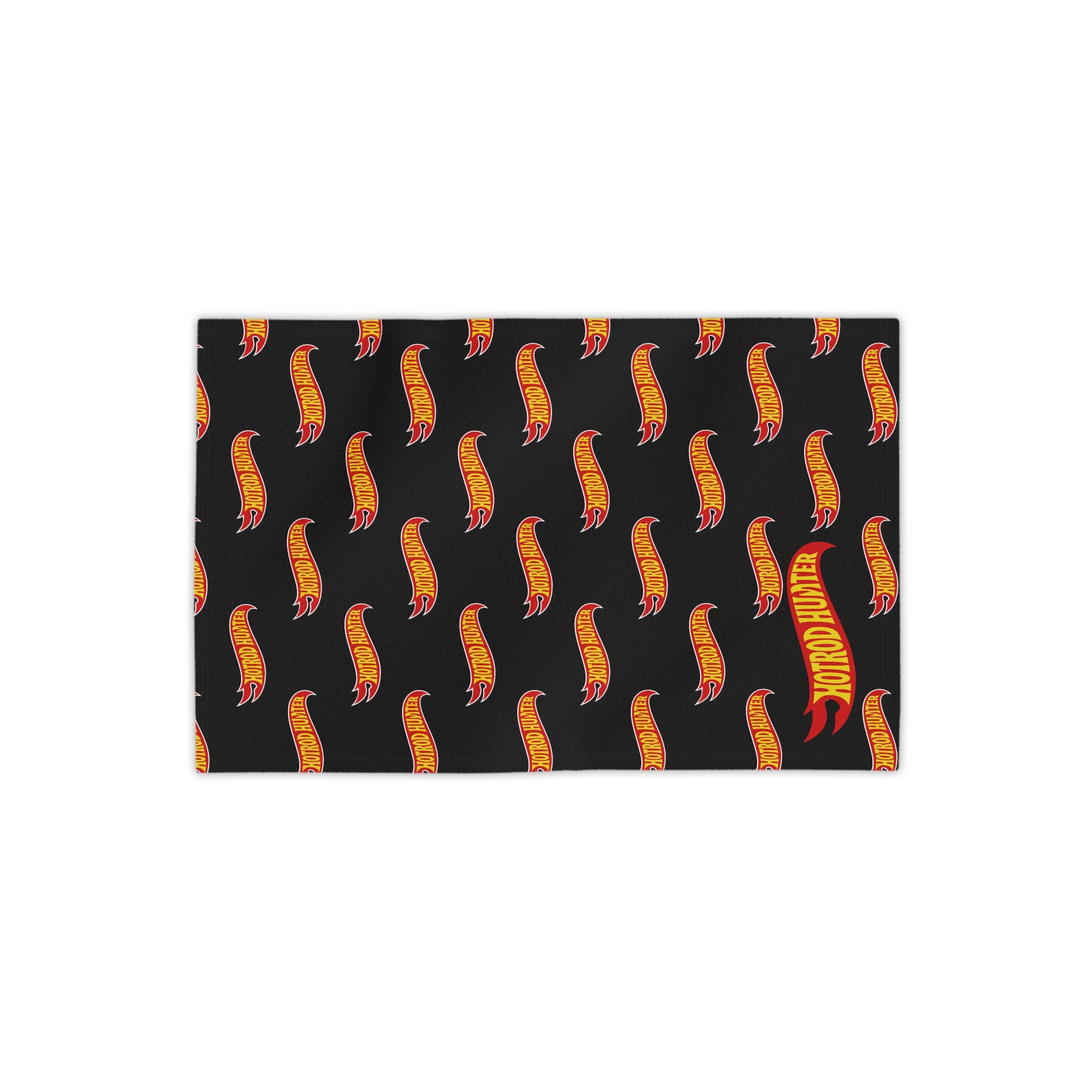 Hotrod Hunter Flame Beach Towel | Black