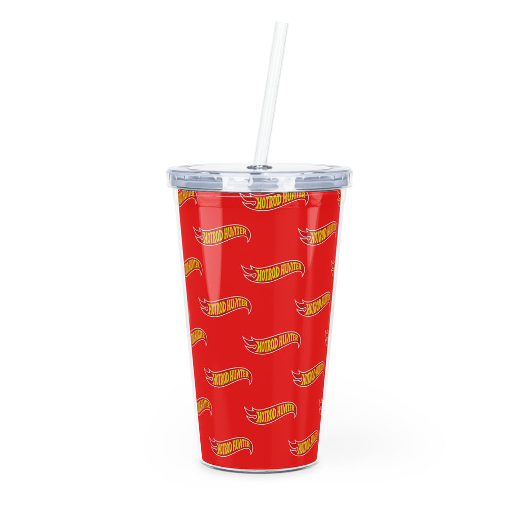 Hot Rod Hunter Plastic Tumbler with Straw
