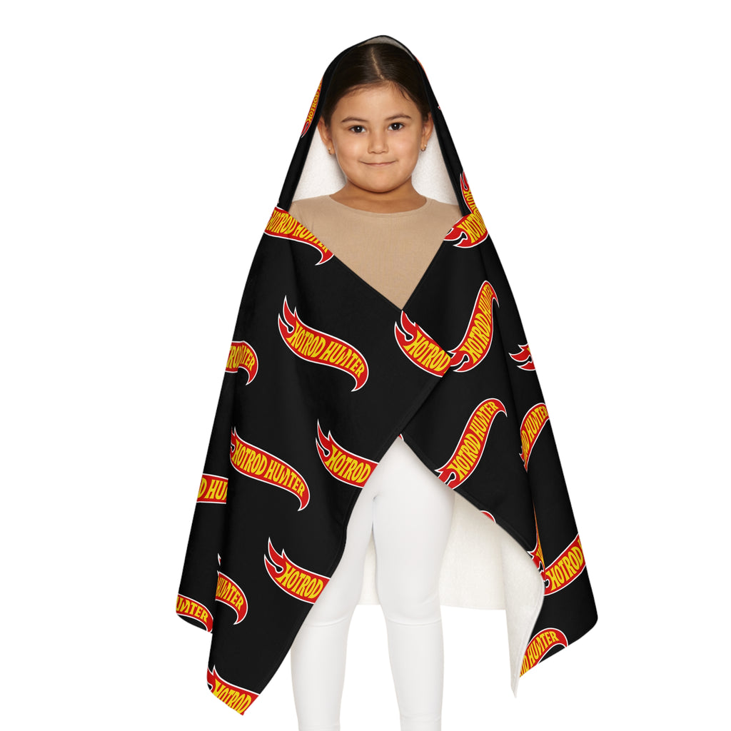 Hotrod Hunter Towel | Kids Swim Beach Towel with Hood | Black