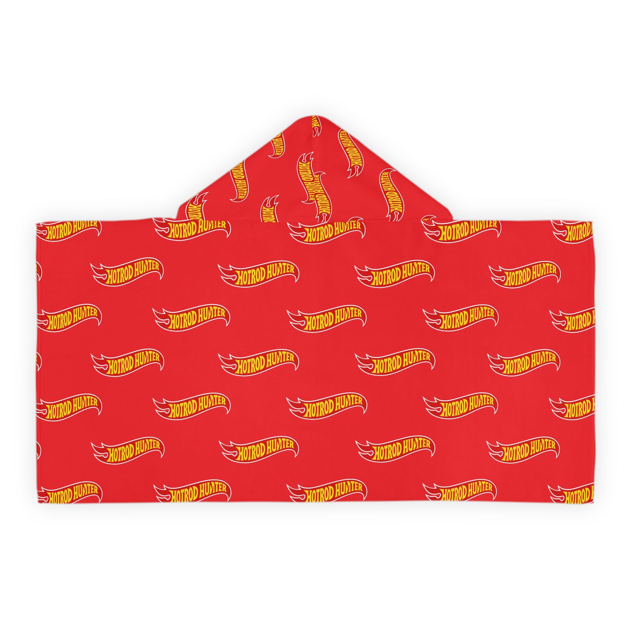 Hotrod Hunter Towel | Kids Swim Beach Towel with Hood | Red