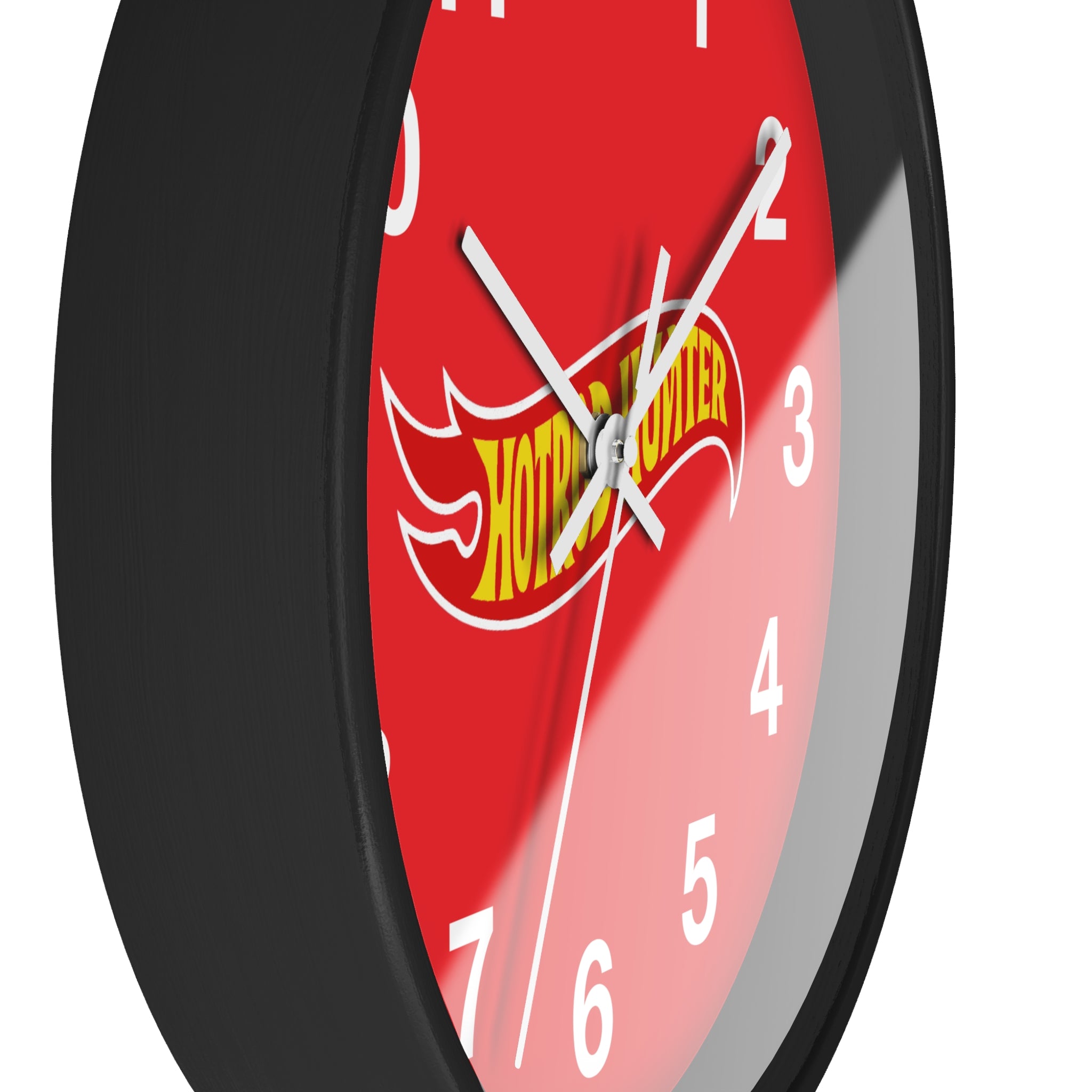 Hotrod Hunter Flame Logo Wall Clock | Red